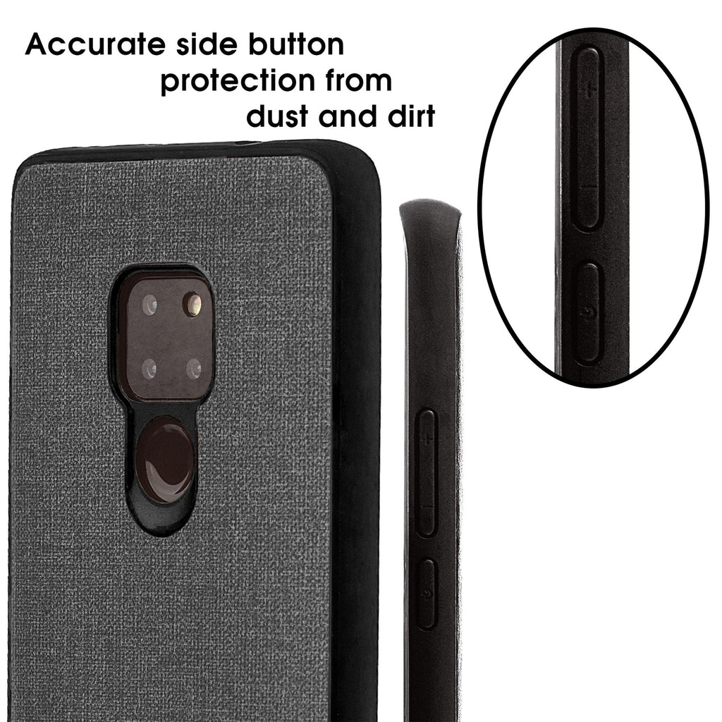 Lilware Canvas Rubberized Texture Plastic Phone Case Compatible with Huawei Mate 20. Grey