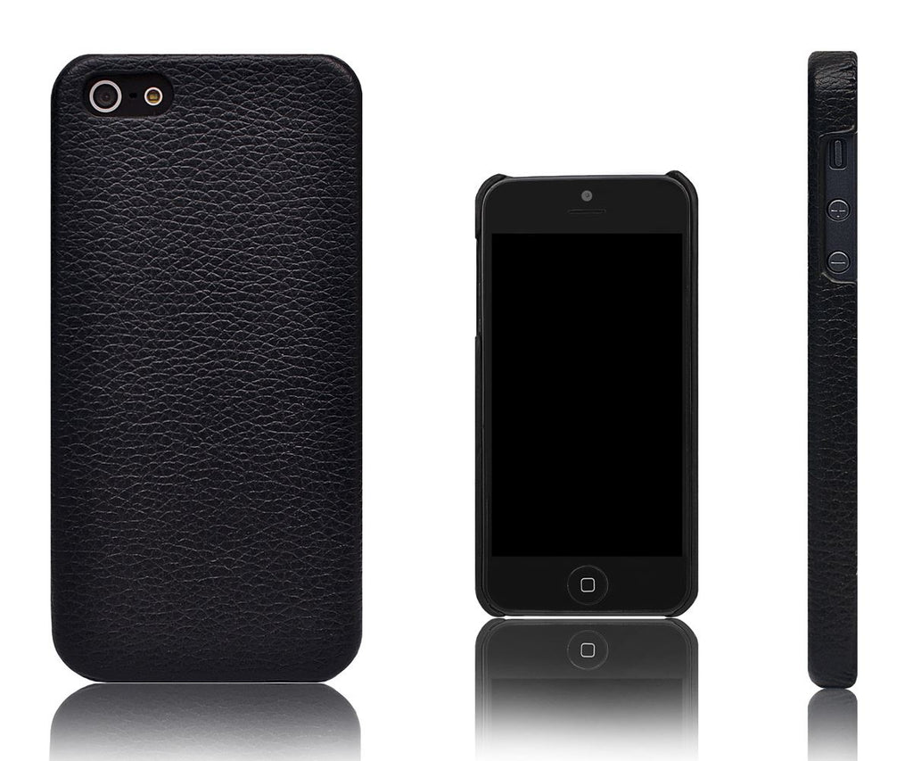 Xcessor Ledereffekt-Hülle für Apple iPhone 5 und 5S. Schwarz