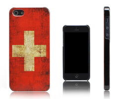 Xcessor Vintage Looking Swiss Flag Case for Apple iPhone 5 and 5S. Thin and Light Design. Switzerland