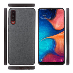 Lilware Canvas-Handyhülle aus gummiertem Kunststoff für Samsung Galaxy A70/A70S. Dunkelgrau