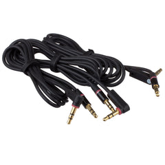 Lilware Set of 3 Rubberized Stereo Auxiliary 3.5mm Cord Audio Male To Male Cables For Multimedia Devices - Black