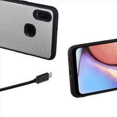 Lilware Canvas X Stofftextur Kunststoff-Telefonhülle für Samsung Galaxy A10S. Hellgrau