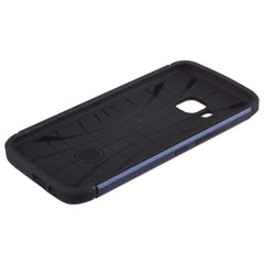 Lilware Angular Armor Hard Plastic Case for HTC One M9 (HTC One Hima). Rugged Dual Layer Protective Cover. Black / Dark Blue