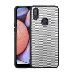 Lilware Canvas X Fabric Texture Plastic Phone Case for Samsung Galaxy A10S. Light Grey