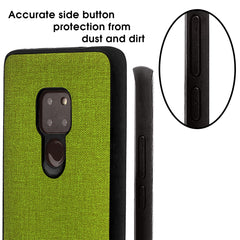 Lilware Canvas Rubberized Texture Plastic Phone Case Compatible with Huawei Mate 20. Green