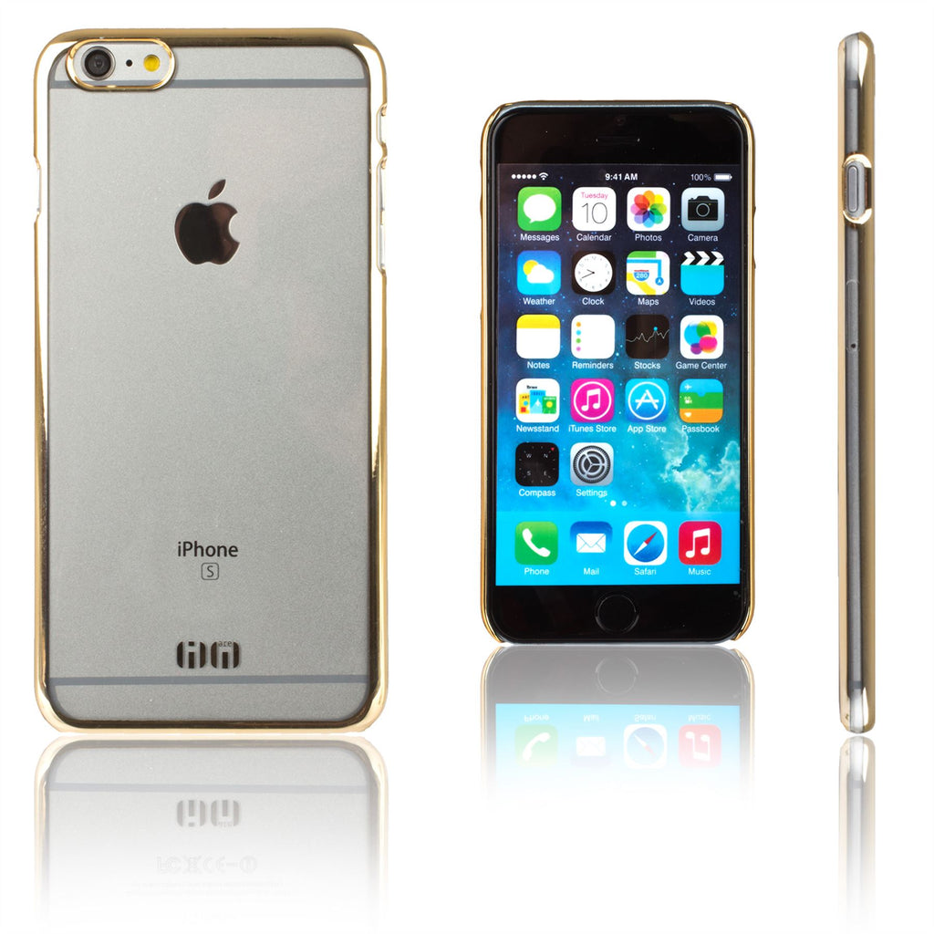 Lilware Amber Armor Crystal Clear Case Hard Plastic Cover For Apple iPhone 6 and 6S. Clear / Gold