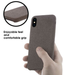 Lilware Soft Fabric Texture Plastic Phone Case for Apple iPhone X / iPhone XS - Brown