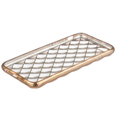 Xcessor Convex Checkered Glossy Flexible TPU case for Apple iPhone 6 / 6S. Transparent / Gold