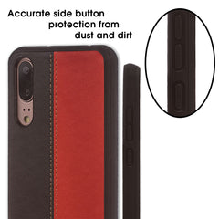 Lilware Bicolor PU Leather Phone Case Compatible with Huawei P20. Red / Black