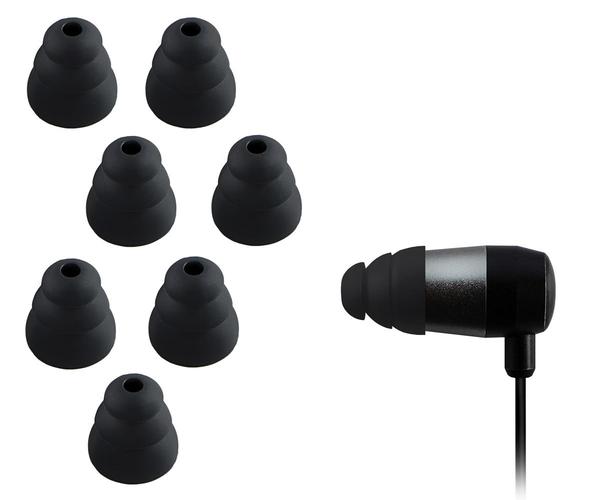 Xcessor Triple Flange Conical Replacement Silicone Earbuds 4 Pairs (Set of 8 Pieces). Compatible With Most In Ear Headphone Brands. Multicolor