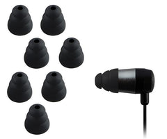 Xcessor Triple Flange konische Ersatz-Ohrstöpsel aus Silikon, 4 Paar (8er-Set). Kompatibel mit den meisten Marken von In-Ear-Kopfhörern. Mehrfarbig