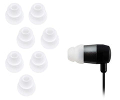 Xcessor Dual Flange Conical Replacement Silicone Earbuds 4 Pairs (Set of 8 Pieces). Compatible With Most in Ear Headphone Brands. Multicolor