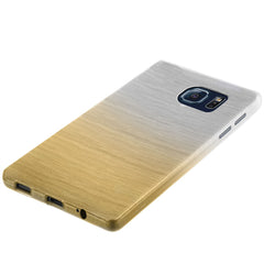 Xcessor Transition Color Flexible TPU Case for Samsung Galaxy S6 edge+ SM-G928A. With Gradient Silk Thread Texture. Transparent / Gold