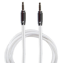 Lilware Braided Nylon Textile 35In (90 cm) Aux Audio Cable 3.5mm Jack Male to Male Cord For Multimedia Devices - White