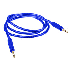 Lilware Braided Nylon Transparent PVC Jacket 1M Aux Audio Cable 3.5mm Jack Male to Male Cord For Multimedia Devices - Blue