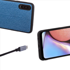 Lilware Canvas Z Rubberized Texture Plastic Phone Case for Samsung Galaxy A50/A50S. Blue