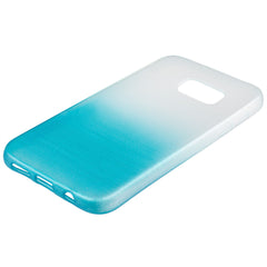 Xcessor Transition Color Flexible TPU-Hülle für Samsung Galaxy S7 SM-G930. Mit Farbverlauf-Seidenfadenstruktur. Transparent / Hellblau