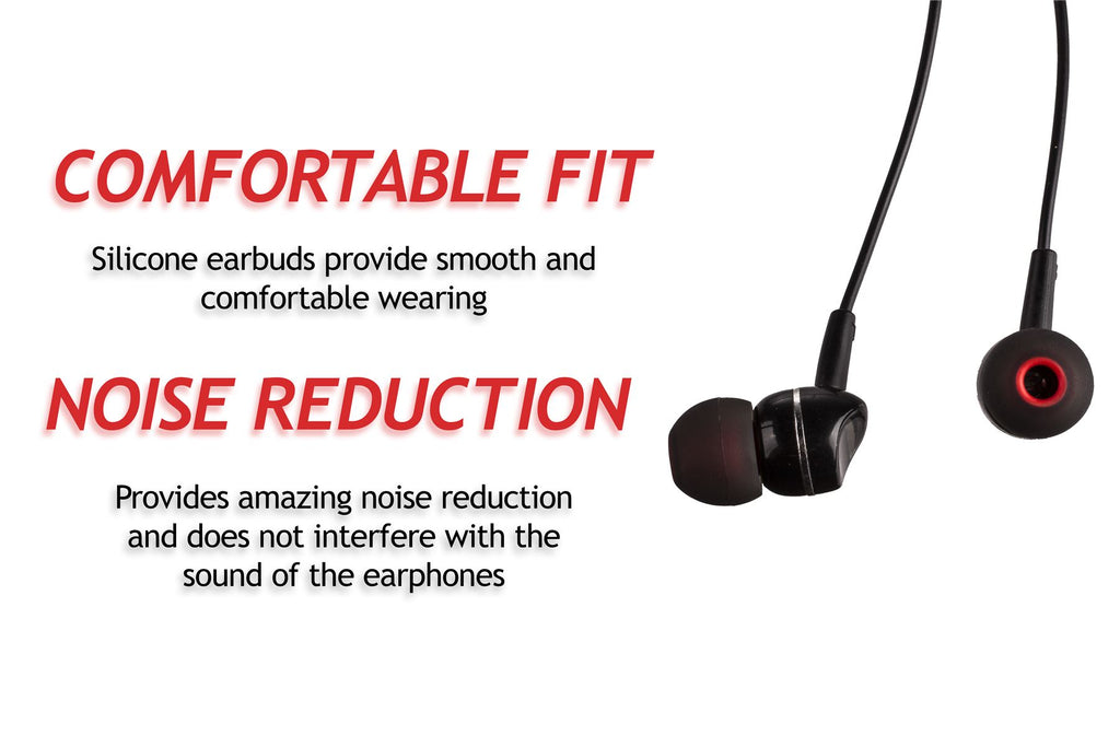Xcessor (L) 7 Pairs (14 Pieces) of Silicone Replacement In Ear Earphone Large Size Earbuds. Bicolor. Black / Red