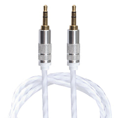 Lilware Braided Woven Fabric Transparent PVC Jacket 0.9M Aux Audio Cable 3.5mm Jack Male to Male Cord For Multimedia Devices ?¾– White