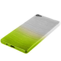 Xcessor Transition Color Flexible TPU-Hülle für Sony Xperia Z5 Compact. Mit Farbverlauf-Seidenfadenstruktur. Transparent / Grün
