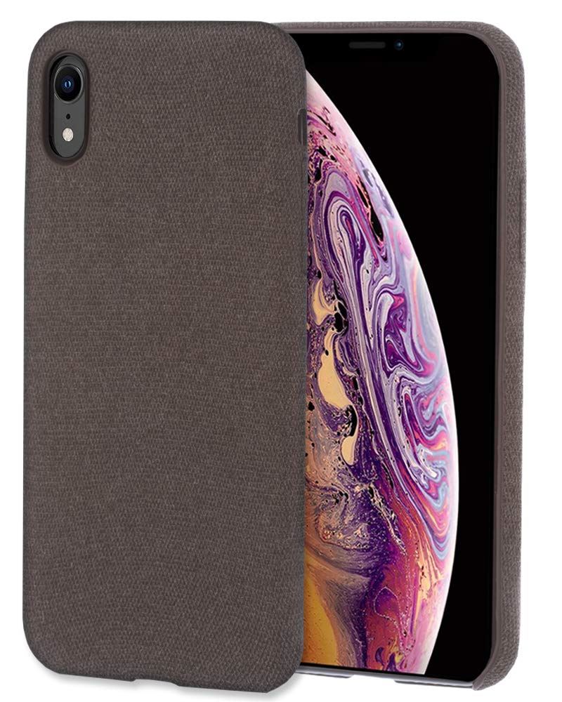 Lilware Soft Fabric Texture Plastic Phone Case for Apple iPhone XR - Brown