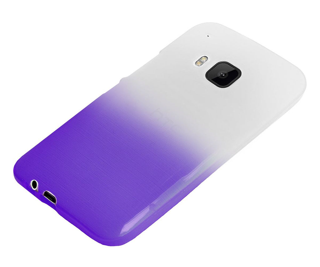 Xcessor Transition Color Flexible TPU Case for HTC One M9 (HTC One Hima). With Gradient Silk Thread Texture. Transparent / Purple