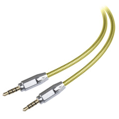 Lilware Metallic 35In (90 cm) Aux Audio Cable 3.5mm Jack Male to Male Cord For Multimedia Devices - Gold