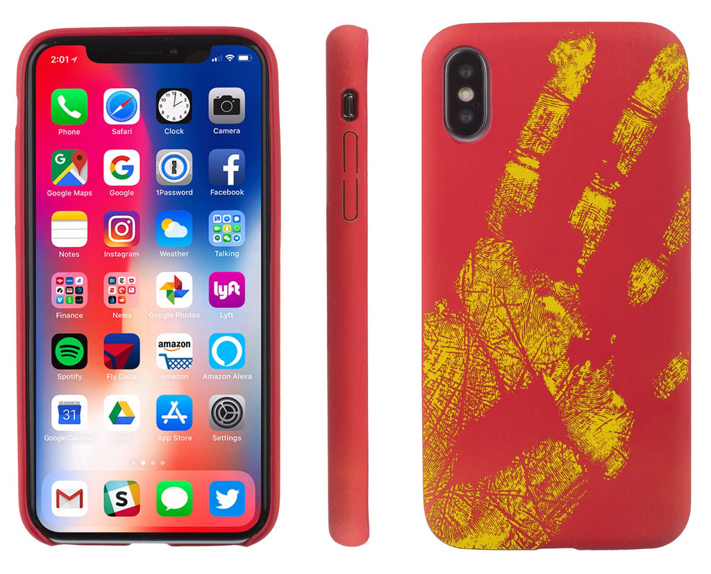 Xcessor Thermal TPU Heat Sensitive Case for Apple iPhone X. Red