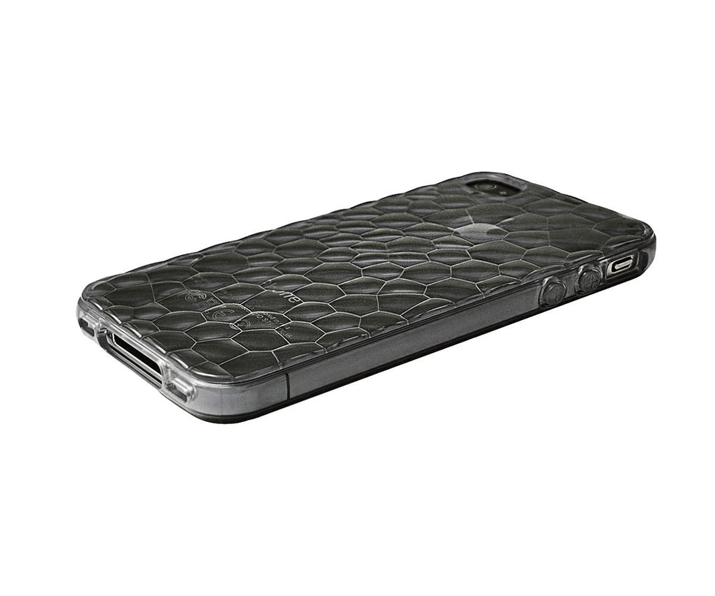 Xcessor Liquid Cell - Flexible TPU-Hülle für Apple iPhone 5 und 5S mit optischem Wellenillusionseffekt. Grau / Transparent