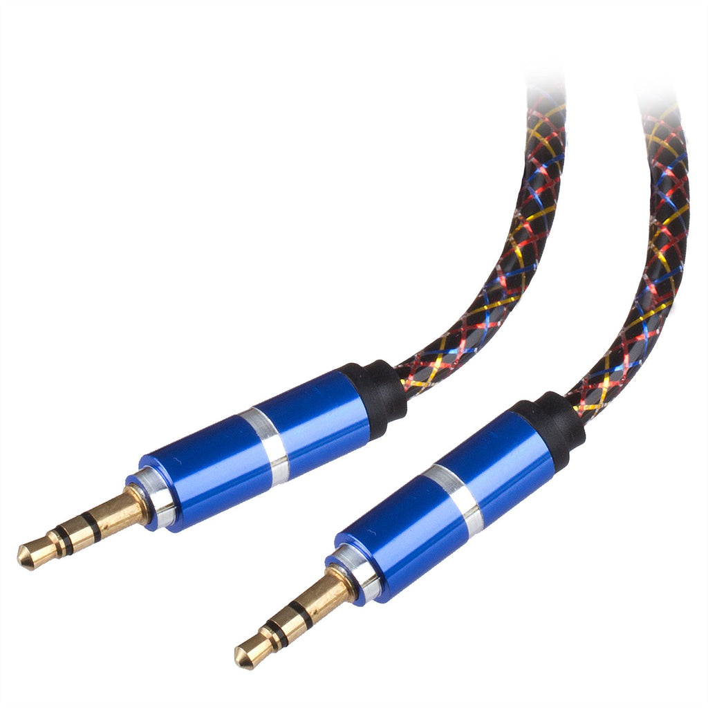 Lilware Rubberized Coiled Spring Auxiliary 3.5mm Audio Male To Male Cable For Multimedia Devices - Blue