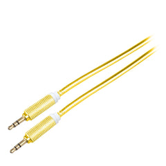 Lilware Braided Nylon Transparent PVC Jacket 1M Aux Audio Cable 3.5mm Jack Male to Male Cord For Multimedia Devices - Gold