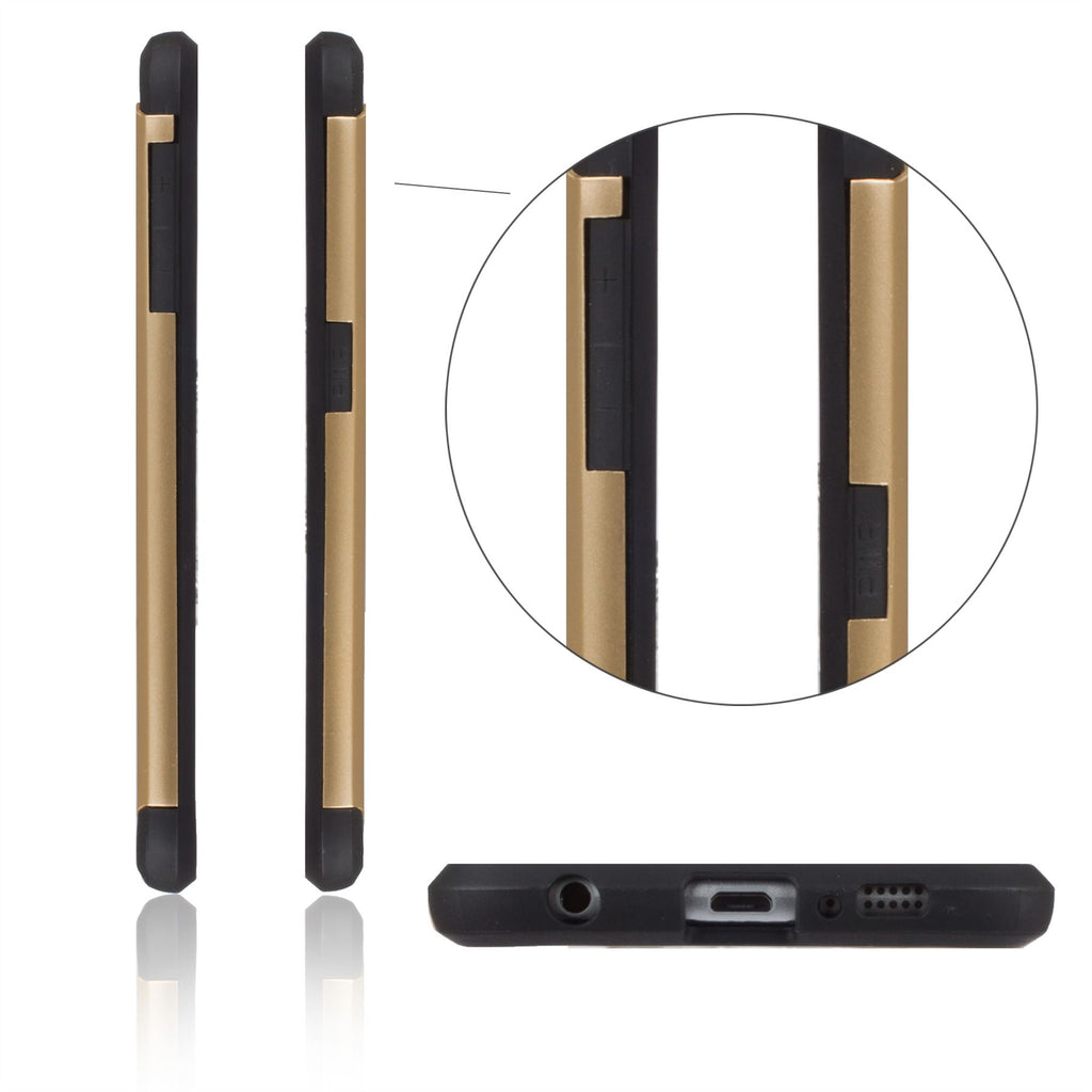 Lilware Angular Armor Hartplastik Robuste Dual Layer Hülle für Samsung Galaxy S6 SM-G920. Gold / Schwarz