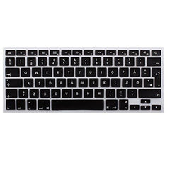 Lilware Set of 2 Silicone Keyboard covers for MacBook Air 13 / 15 / 17 (Release 2012 year) QWERTY (Danish layout) Black/Transparent