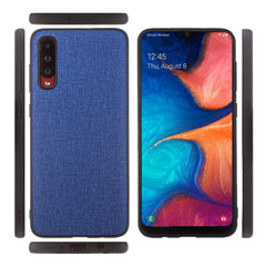 Lilware Canvas-Handyhülle aus gummiertem Kunststoff für Samsung Galaxy A70/A70S. Blau