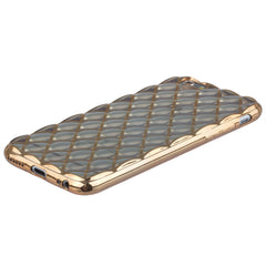 Xcessor Convex Checkered Glossy Flexible TPU case for Apple iPhone 6 Plus / 6S Plus. Transparent / Golden Color