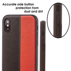 Lilware Bicolor PU Leather Phone Case for Apple iPhone XS. Red / Black