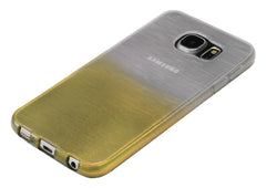 Xcessor Transition Color Flexible TPU Case for Samsung Galaxy S6 SM-G920. With Gradient Silk Thread Texture. Transparent / Gold