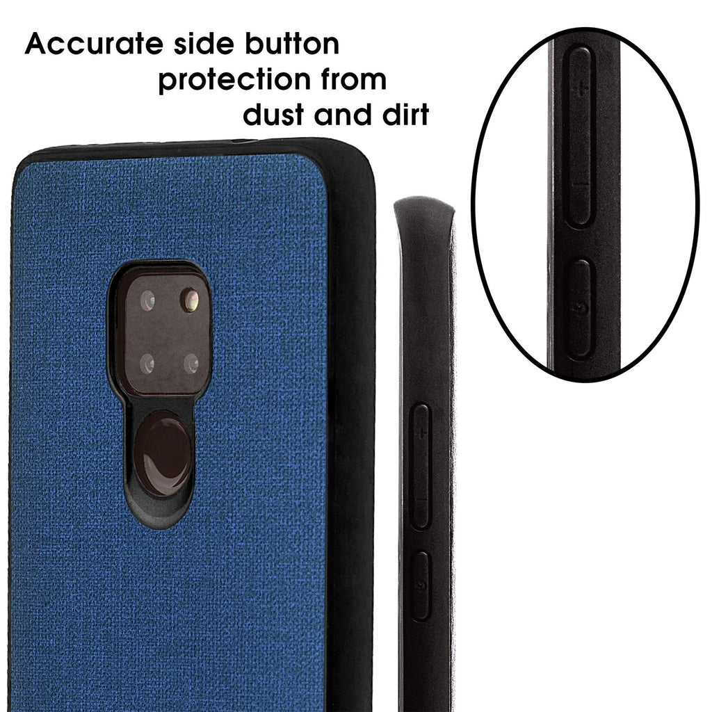 Lilware Canvas Rubberized Texture Plastic Phone Case Compatible with Huawei Mate 20. Dark Blue