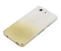 Xcessor Transition Color Flexible TPU-Hülle für Sony Xperia Z3 Compact. Mit Farbverlauf-Seidenfadenstruktur.Transparent/Gold