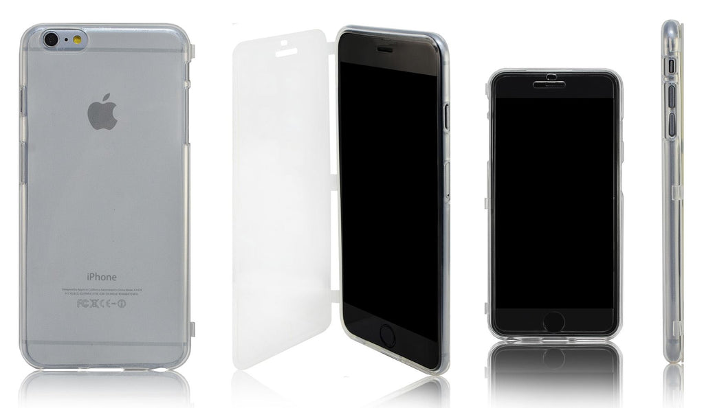 Xcessor Flip Open TPU Gel Case For Apple iPhone 6 Plus. Back and Front Protection. Transparent