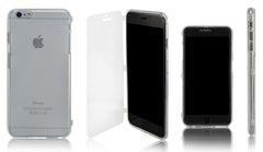 Xcessor Flip Open TPU Gel Case For Apple iPhone 6 Plus. Back and Front Protection. Transparent