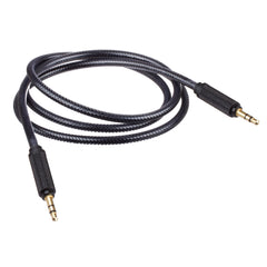 Lilware Braided Nylon Transparent PVC Jacket 1M Aux Audio Cable 3.5mm Jack Male to Male Cord For Multimedia Devices - Black
