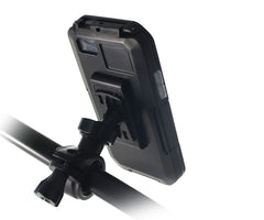 Lilware Universal Bicycle Handlebar Holder for Apple iPhone 4 / 4S /  5 / 5S / 5C. Compact Size Clamping Bike Mount With Waterproof Case and 360 Degree Rotating System. Black