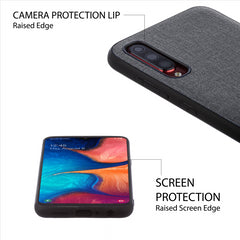 Lilware Canvas-Handyhülle aus gummiertem Kunststoff für Samsung Galaxy A70/A70S. Dunkelgrau