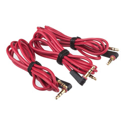 Lilware Set of 3 Rubberized Stereo Auxiliary 3.5mm Cord Audio Male To Male Cables For Multimedia Devices - Red