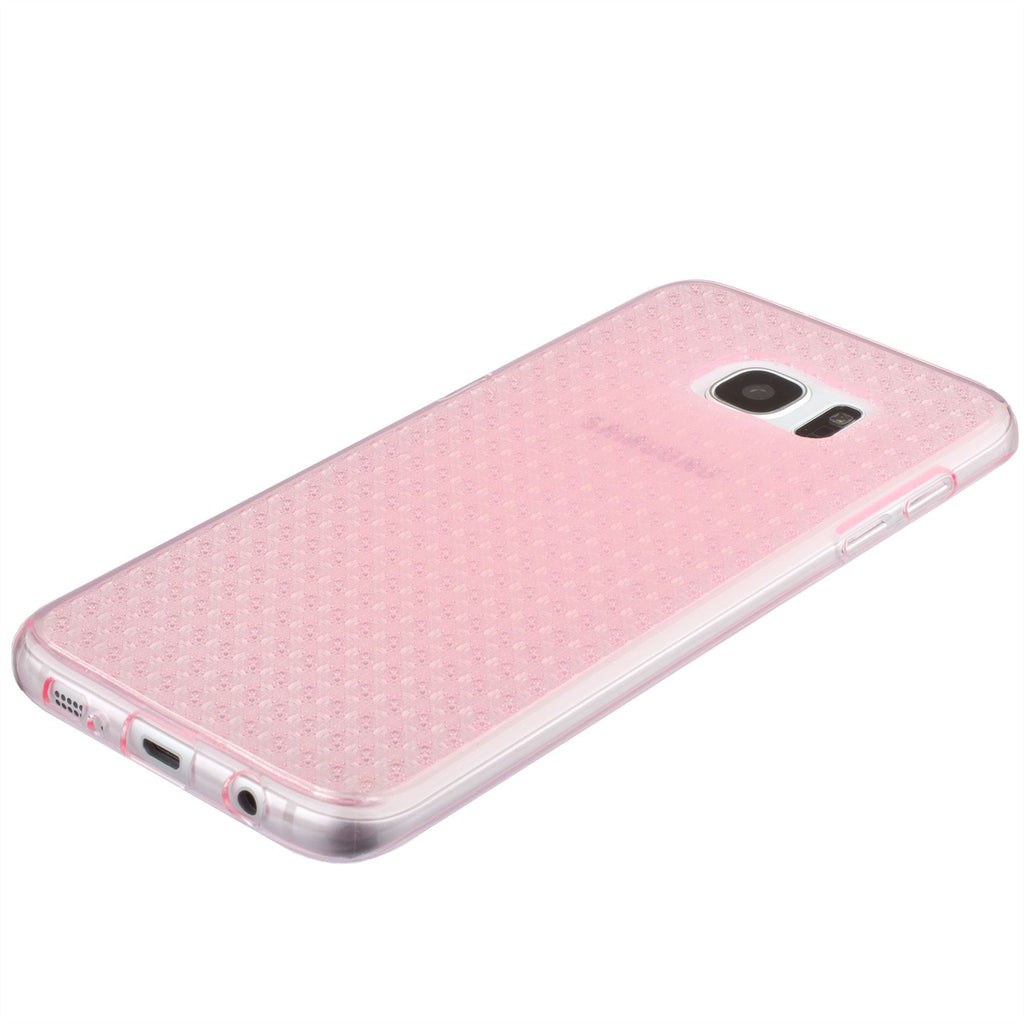 Xcessor Crystal Shine Glossy Flexible TPU case for Samsung Galaxy S7 Edge SM-G935. Transparent / Pink