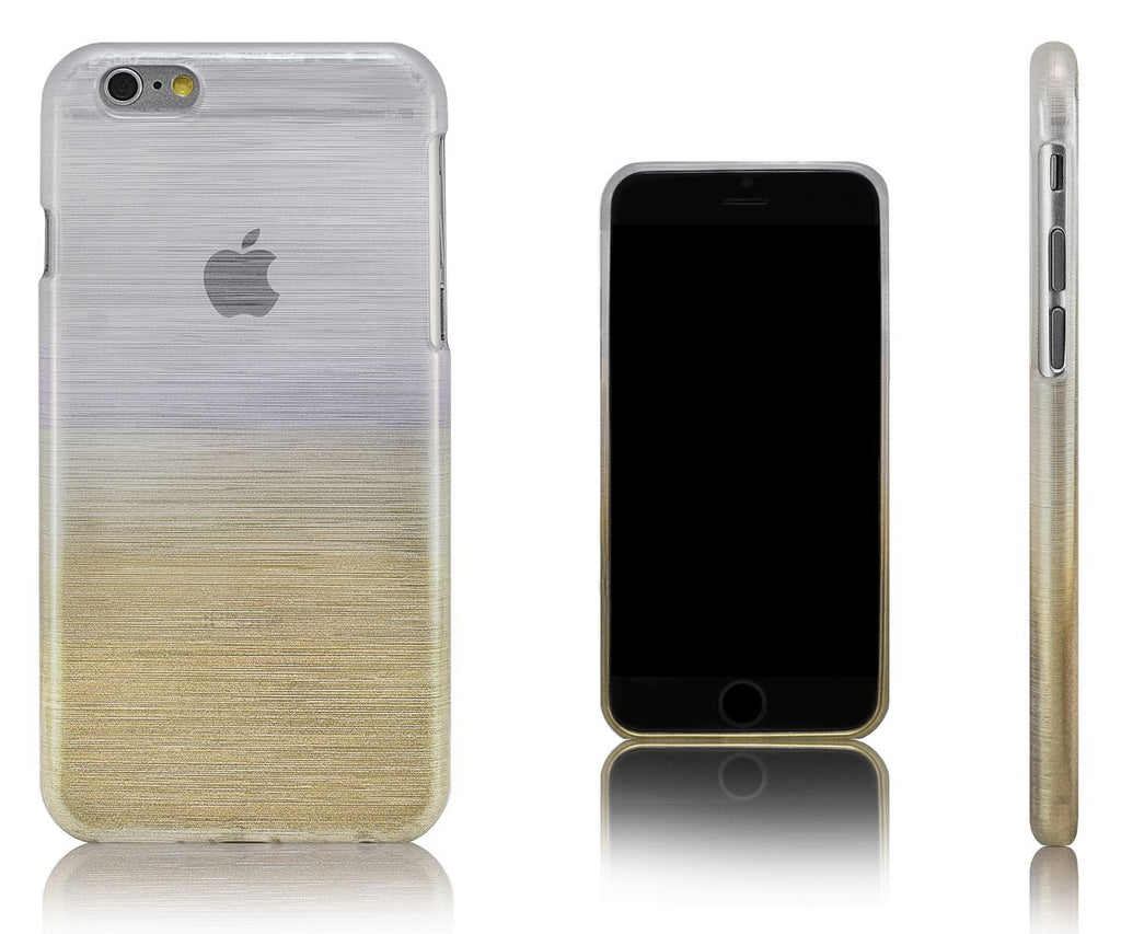 Xcessor Transition Color Flexible TPU Case for Apple iPhone 6. With Gradient Silk Thread Texture.Transparent / Gold