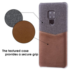 Lilware Card Wallet Kunststoff-Telefonhülle Kompatibel mit Huawei Mate 20. Stofftextur und PU-Leder-Schutzhülle mit Ausweis-/Kreditkartenfach. Braun
