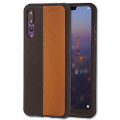 Lilware Bicolor PU Leather Phone Case Compatible with Huawei P20 Pro. Brown / Black