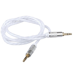 Lilware Braided Woven Fabric Transparent PVC Jacket 0.9M Aux Audio Cable 3.5mm Jack Male to Male Cord For Multimedia Devices ?¾– White